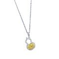 wholesale 925 Silver with 6*8 Yellow Diamond Pendant Women's Fashion Trend Necklace for Fair Skin Tone Live Stream-0-4