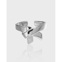 wholesale 18k gold plated with a niche design aesthetic, S925 silver bow ring for women, exuding a high-end feel-18K Gold [No. 14/Adjustable] Opening adjustable