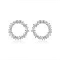wholesale 925 Sterling Silver Earrings with Zirconia Irregular Hoop Stud Earrings for Women, Minimalist and Luxury Style-0-5