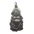 wholesale 990 Silver Frosted Big Belly Buddha Pure Silver Maitreya Buddha Pendant for Women, Chinese Style DIY Car Hanging Ornament Accessory Handmade-0-4