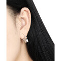 wholesale S925 sterling silver 764 Korean version small and unique ins minimalist style elegant round bead edge maple leaf design earrings for women-0-2