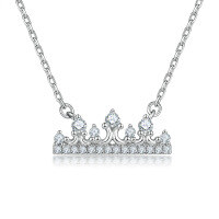wholesale Wholesale of sterling silver European and American fashion diamond zirconia tiara pendant choker necklace for women with bowknot, pearl, and heart-shaped designs-TLXL134>925 silver