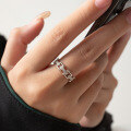 wholesale S925 Sterling Silver Diamond-Inlaid Interlocking Chain Ring Ins Style Design Earrings for Women R01600-0-0