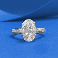 wholesale S925 Silver Icy Cut 8*12 Oval Ring High Carbon Diamond Classic Solitaire Xiaohongshu Cross-Border-R1482 White 8