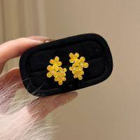 wholesale S925 Silver Zoffran Jewelry Style Luxurious Gold-Shimmer Floral Earrings with an Oriental Aesthetic and Atmosphere, Hot Selling on Live Streams-E643 Flower Earrings 925 Silver