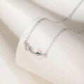 wholesale S925 silver paper airplane necklace for women, minimalist and fresh heart-shaped pendant with engraving, cross-border new product-0-2