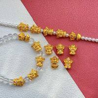 wholesale Metal material first: S925 ancient silver gold-plated accessories, fine craftsmanship, elephant god baby, hear no evil, speak no evil, see no evil, spacer beads, vajra axe, back cloud, DIY-Don't look at the baby