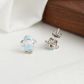 wholesale S925 Sterling Silver Drip Glaze Sheep Stud Earrings, New Simple Cute Animal Earrings Wholesale and Distribution-0-2
