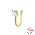 wholesale S925 Sterling Silver Geometric Teardrop Lightning Rhinestone Nose Cuff Piercing Jewelry-0-10