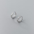 wholesale 925 Sterling Silver Diamond-Studded Chain Style Hollow Double-Layer Cartilage Earrings M01157-0-4