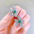 wholesale Silver 8*8 Emerald Stunning Eye-Catching Luxury Women's Ring for the Affluent, ZHUO Zhifan New S25 Collection-0-2