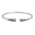 wholesale Retro sterling silver S925 minimalist unisex couple bracelet with open-end design-0-4