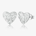 wholesale 925 Sterling Silver Heart Texture Stud Earrings Set, Ins Style Small and Minimalist Valentine's Day Gift Necklace Bracelet Set-0-6