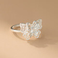 wholesale S925 Sterling Silver Fresh and Sweet Ins Style Niche Design Diamond-Embroidered Lace Butterfly Ring R02874-0-4