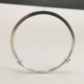 wholesale 925 Sterling Silver Handmade Matte and Polished Square and Round Bangle, Simple Silver Bohemian Style Student Couple Bracelet, Adjustable Push-Pull Design Unisex Couple's Bracelet-0-8