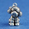 wholesale 999 Silver Exquisite 3D Cute Teddy Dog Pendant Pet Charm Necklace Women's Braided Rope Silver Jewelry Accessory-0-0