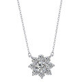 wholesale S925 Sterling Silver Cross-Border Moissanite Sunflower Necklace for Women, Small and Niche Style, Same as Fang Qiala's Full Diamond Flower Collarbone Necklace-0-4