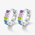 wholesale 925 Sterling Silver Bracelet, Macaron Color Matching Exquisite and Playful Heart Enamel Earrings for Women,-0-6