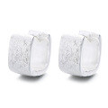 wholesale S925 Silver Korean-style Japanese-inspired Square U-shaped Brushed Textured Minimalist Daily Commute Versatile Earrings Ear Clips-0-4