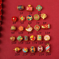 wholesale Metal materials: ancient French gold, old gold, fired enamel, cloisonné, sand gold Accessories: fortune beads, spacer beads, back cloud DIY accessories for bracelets-15# one