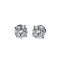 wholesale S925 Silver 1ct Classic Round Cut Simulated Diamond Stud Earrings for Women Fashion Versatile Earrings-0-4