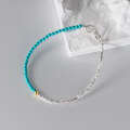 wholesale S925 Silver Nalan Fresh Sweet Ins Style Exquisite Niche Design Turquoise Crushed Silver Bracelet S7423-0-4