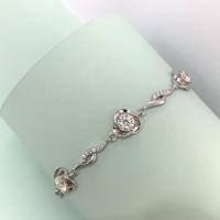 wholesale S925 Sterling Silver Moissanite Clover Ocean Heart Bracelet for Women, Fashionable Rose Design with a Touch of Luxury-1.5 carat (single 50-point high-carbon diamond) bracelet 925 silver