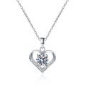 wholesale 925 Sterling Silver Moissanite Women's Necklace with Heart Pendant, Minimalist LuxuryCollarbone Chain, Gift for Girlfriend, Direct from Manufacturer-0-4