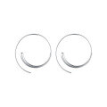 wholesale S925 Sterling Silver Minimalist Matte Circle Hook Earrings for Women, Summer Stylish and Elegant Earrings M01520-0-4
