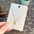 S925 Sterling Silver K Gold Pendant Necklace with Gourd and Plain Pi-0-6