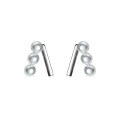 wholesale S925 Sterling Silver Vintage Synthetic Pearl V-Shaped Ear Studs for Women with an Elegant and Premium Feel M03569-0-4