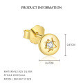 wholesale S925 Sterling Silver Cross-Border Star and Moon Luxury Zircon Earrings for Women, Fashionable and Versatile French Minimalist Trendy Ear Accessories-0-5