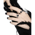 wholesale S925 Sterling Silver Ring for Women with Irregular Crossed Edge and Inlaid Black Onyx, Exuding a Cool, Niche, Chic, and Premium Vibe-0-1