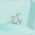 wholesale S925 Sterling Silver Moissanite Earrings for Women, Versatile Ear Clips, New Trendy Minimalist Fashion Earrings, Korean-style Hook Earrings-0-1
