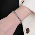 wholesale S925 Sterling Silver Korean-style Personalized Luxury Two-tone Zircon Dice Creative Ins Trend Sweet Bracelet-0-3
