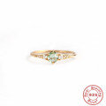 wholesale S925 Sterling Silver Opal Square Diamond Engagement Ring,。-0-5