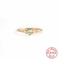 wholesale S925 Sterling Silver Opal Square Diamond Engagement Ring,。-Gold-Style 1 No. 6
