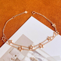 wholesale S925 Sterling Silver Red Elk Full Body Bracelet with a Girly Heart, Personalized Starry Sky, Light Luxury Fashion, Internet Famous, Little Red Book-BS0166-Rose Gold 925 Silver