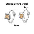 wholesale 999 Silver Women's Four-Leaf Clover Heart-Shaped Pure Silver Non-Removable Ear Cuff Hoop Earrings-0-20