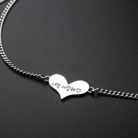 wholesale S925 metal women's heart-shaped necklace, Korean-style, ins minimalist, collarbone chain, student temperament, internet-famous, small fresh, niche-Platinum