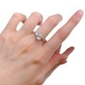 wholesale 925 Silver Daily Minimalist 6*9mm Pear-Shaped White Diamond Ring for Women, Small Design, Women's Ring for Live Streaming-0-4
