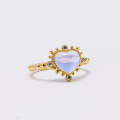 wholesale S925 metal jewelry source manufacturer wholesale Korean style sweet princess aurora opal white zircon ring-0-2