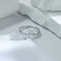 wholesale S925 Sterling Silver, DuLi European and American Fashion Luxury High-Carbon Diamond Engagement Ring for Women, Advanced Versatile Jewelry-High Carbon Diamond Luxury Engagement Ring  US Size 7