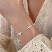 wholesale S925 Sterling Silver Bread Head Bracelet for Women, Korean Minimalist Silver Jewelry, Luxury Design Accessories-Pure silver (length 15+5CM)