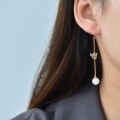 wholesale 925 silver gold-plated long elegant Hanfu enamel butterfly earrings with certificate and Hetian jade ear pendants-0-1