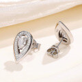 wholesale 18K Gold Plated S925 Silver 4*6mm Teardrop Full Moissanite Stud Earrings Messi Card Same Style-0-2