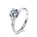 wholesale 1 Carat D Color Moissanite Ring for Women, Unique Design Classic Six-Prong Engagement Ring, Sterling Silver Jewelry-0-6