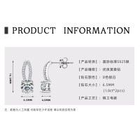 925 Sterling Silver Square Double Prong Single Stone D Color Moissanite Earrings-Angel's Tears Earrings [White Gold]  925 Silver