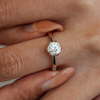 S925 Sterling Silver Classic Six-Claw Moissanite Ring, Cross-Border Bestseller-1 carat (superior white moissanite)  Hong Kong lot number (16)