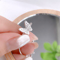 wholesale S925 Sterling Silver Light Luxury Butterfly Ring for Women, Small and Exquisite Minimalist Design, Elegant and Versatile Sweet Stackable Adjustable Finger Ring-0-2